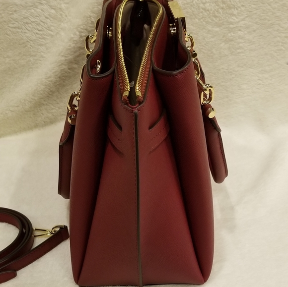 NWT Michael Kors Rochelle LG Satchel brandy red - Picture 4 of 8